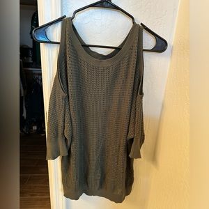 Olive green knit top